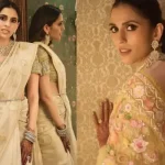 Shloka Mehta derrocha encanto con dos hermosos saris en la segunda recepción de Anant con una enorme gargantilla de diamantes
